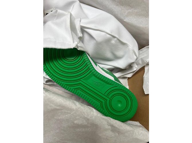 Baskets Louis Vuitton Nike Air Force 1 Low Vert Cuir - vue 13