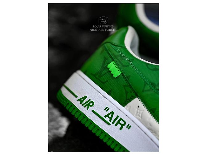 Baskets Louis Vuitton Nike Air Force 1 Low Vert Cuir - vue 5