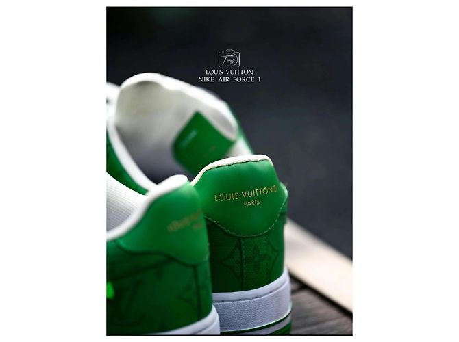 Baskets Louis Vuitton Nike Air Force 1 Low Vert Cuir - vue 6