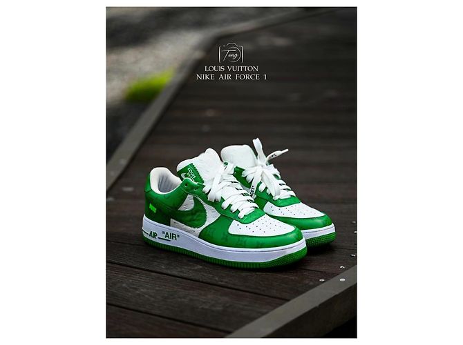 Baskets Louis Vuitton Nike Air Force 1 Low Vert Cuir - vue 7