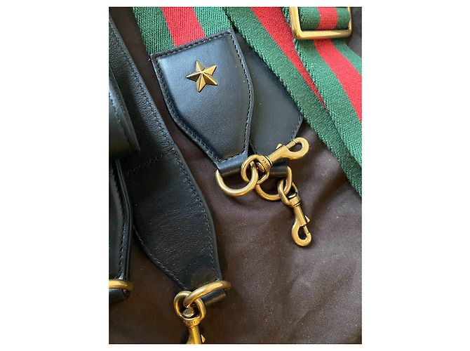 Gucci blu marino, Verde e Rosso Pelle di vitello liscia Pelle Large Dionysus Bamboo Blu navy - vista 11