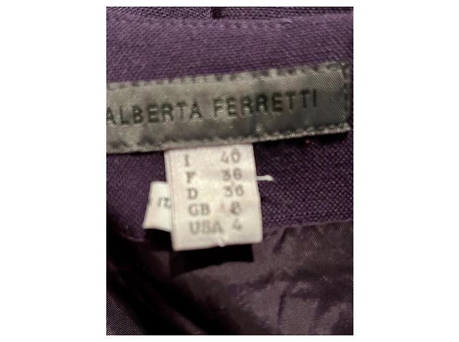 Alberta Ferretti vestido violeta de mezcla de lana Morado oscuro - vista 6