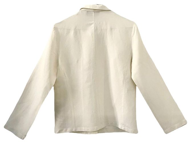 Irene Van Ryb Irène Van Ryb "Le Costume" Gerade geschnittene Jacke aus elfenbeinfarbenem Leinengemisch Beige - Ansicht 2
