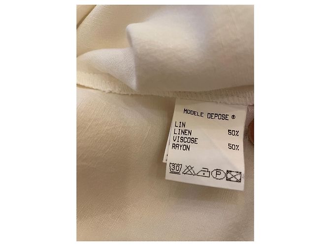 Irene Van Ryb Irène Van Ryb "Le Costume" Gerade geschnittene Jacke aus elfenbeinfarbenem Leinengemisch Beige - Ansicht 5