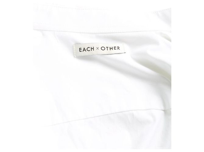 Each X Other Camisa de mangas compridas com babados de algodão branco cada x outra - vista 4