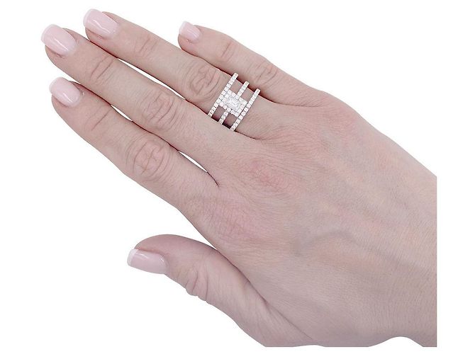 Bague Edouard Nahum, "Trilogie Emeraude", diamants, or blanc. - vue 6