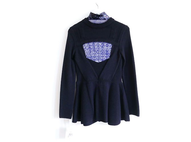 Pre-autunno Dior 15 Peplo in maglia con paillettes Blu navy - vista 2