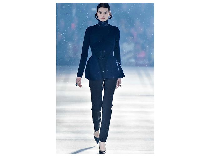 Pre-autunno Dior 15 Peplo in maglia con paillettes Blu navy - vista 3