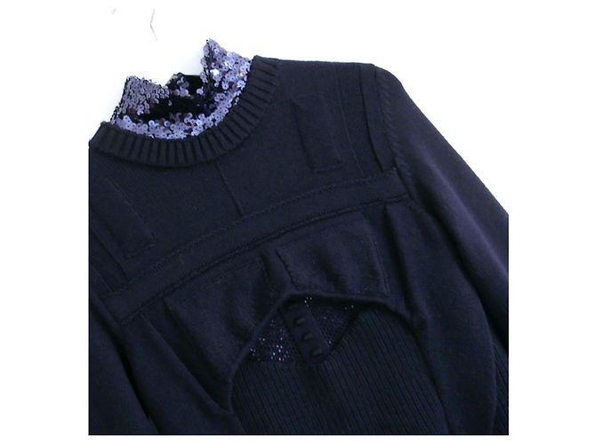 Pre-autunno Dior 15 Peplo in maglia con paillettes Blu navy - vista 4