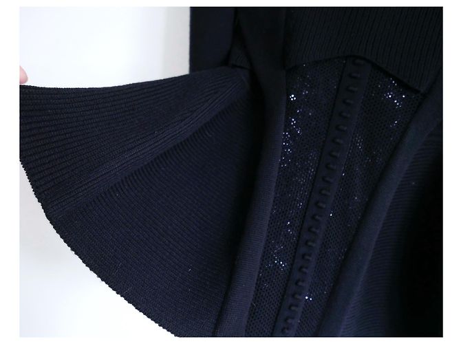 Pre-autunno Dior 15 Peplo in maglia con paillettes Blu navy - vista 8