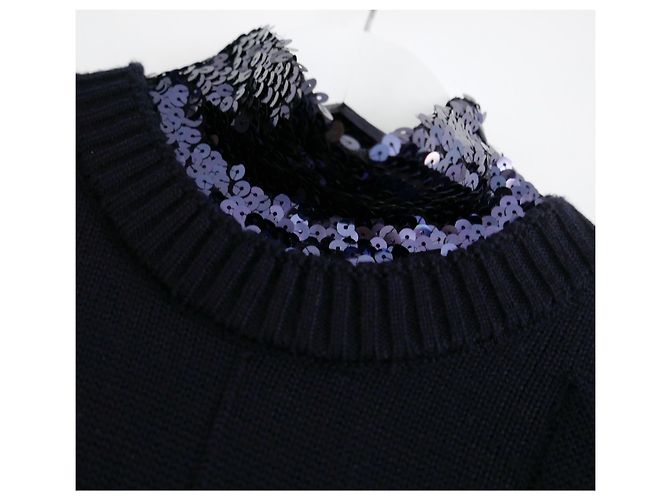 Pre-autunno Dior 15 Peplo in maglia con paillettes Blu navy - vista 9