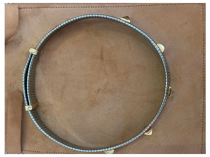 Bulgari Tubogas con borchie oro Grigio - vista 5