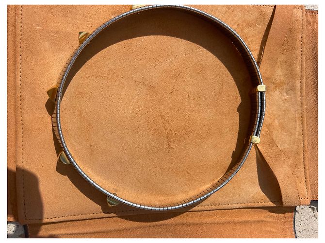 Bulgari Tubogas con borchie oro Grigio - vista 7