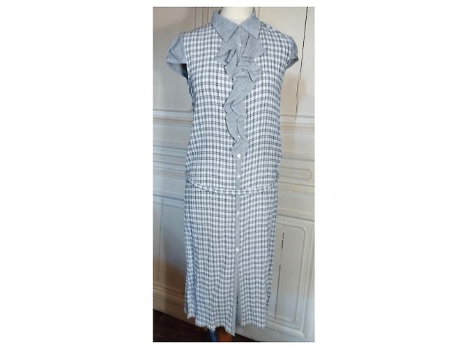 VANESSA BRUNO MINIMALISTISCHES SCHICKES KLEID LAVALIERE ATHE SILK VOILE T 38 - Ansicht 2