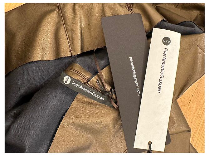 Pier Antonio Gaspari Bronze vegan leather skirt - view 4
