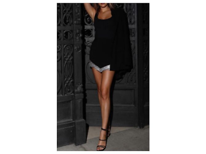 Minifalda brillos Zara talla S Negro - vista 10