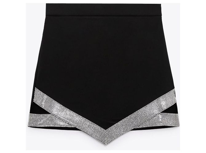 Minifalda brillos Zara talla S Negro - vista 2