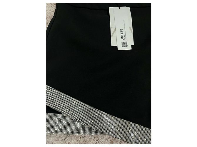Minifalda brillos Zara talla S Negro - vista 3
