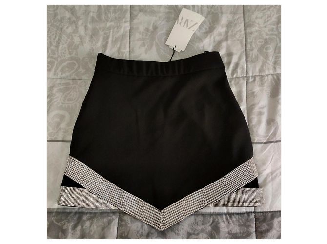 Minifalda brillos Zara talla S Negro - vista 6
