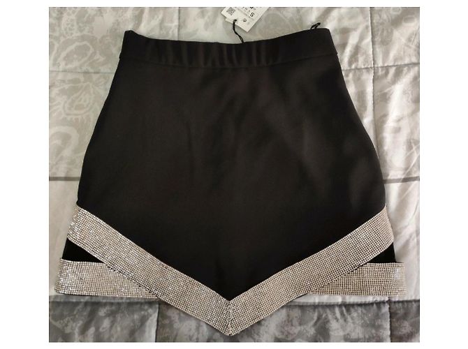 Minifalda brillos Zara talla S Negro - vista 7