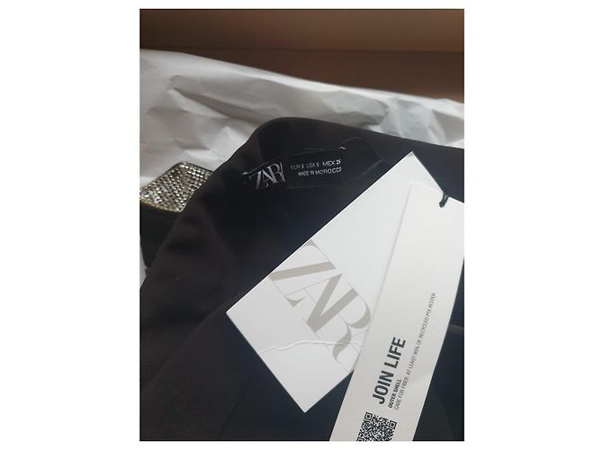 Minifalda brillos Zara talla S Negro - vista 9