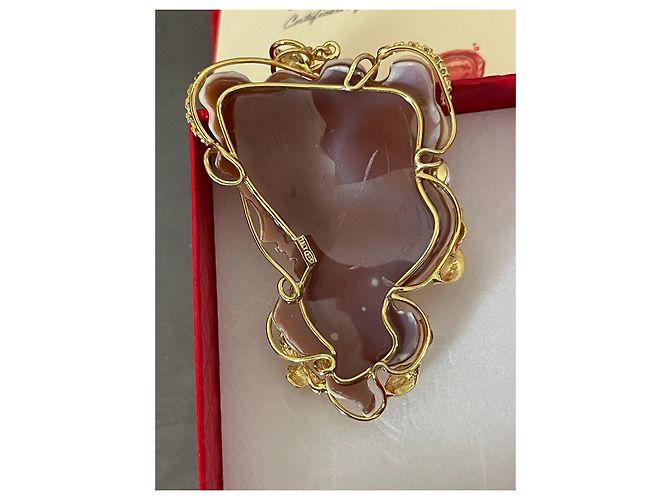 Autre Marque Collana con Ciondolo Cammeo Biton in Oro Giallo e Vermeil Gold hardware - vista 3