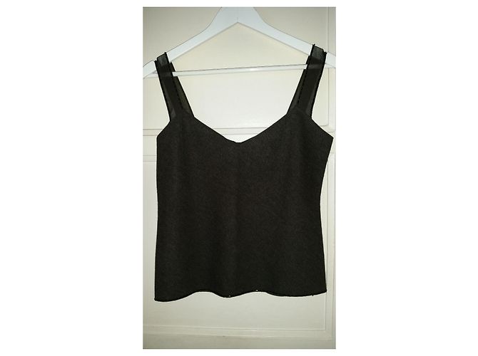 Top Prada de Lana Khaki con Borde de Perlas Caqui - vista 6