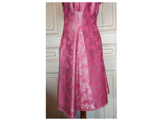 MARC JACOBS BROSCHIERTES SEIDENKLEID 23 BRANDEBURGER PERLEN T38/40 Pink - Ansicht 11