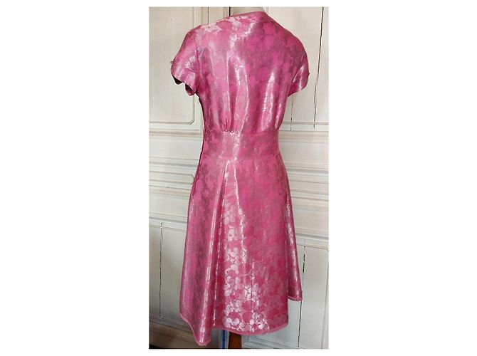 MARC JACOBS BROSCHIERTES SEIDENKLEID 23 BRANDEBURGER PERLEN T38/40 Pink - Ansicht 15