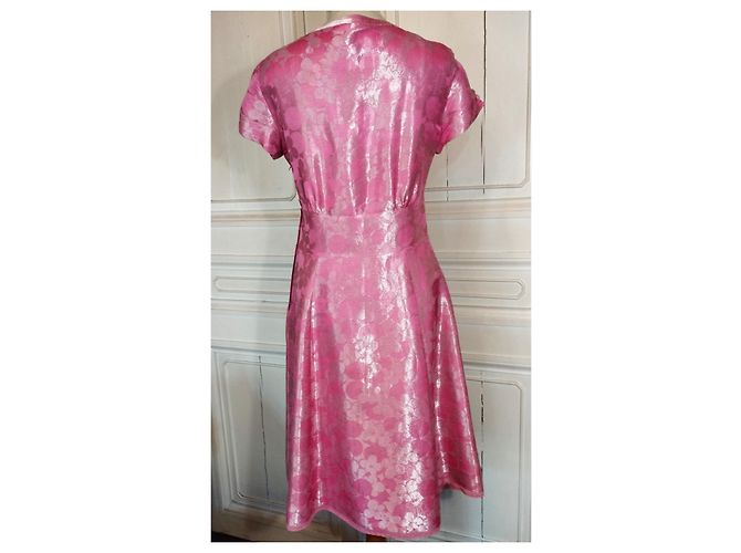 MARC JACOBS BROSCHIERTES SEIDENKLEID 23 BRANDEBURGER PERLEN T38/40 Pink - Ansicht 3