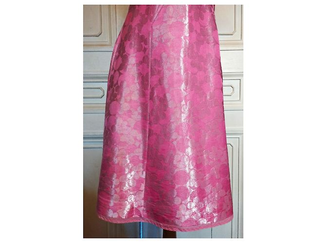 MARC JACOBS BROSCHIERTES SEIDENKLEID 23 BRANDEBURGER PERLEN T38/40 Pink - Ansicht 4