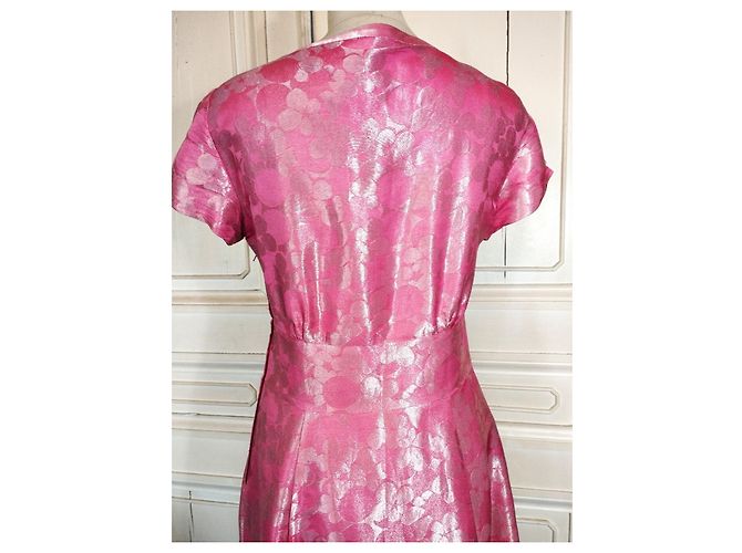 MARC JACOBS BROSCHIERTES SEIDENKLEID 23 BRANDEBURGER PERLEN T38/40 Pink - Ansicht 5