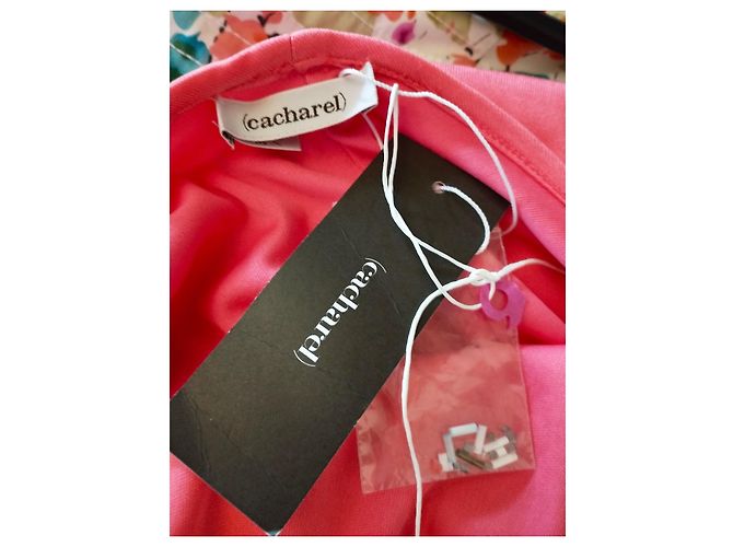 CACHAREL KLEID RÜCKEN SCHIEBENDE SCHNÜRUNG PERLEN CABOCHONS KLEID S 38 Pink Angeln - Ansicht 7