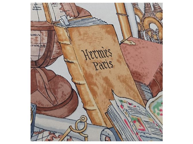 Sciarpa Hermès Caravel in seta blu - vista 6