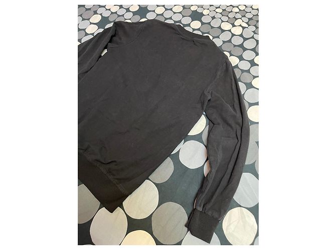 Pull Balmain avec logo tête de lion noir coton - vue 4