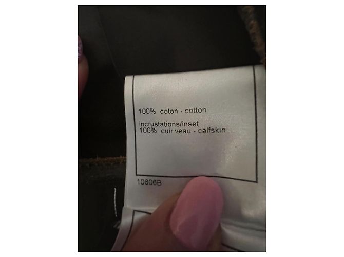 Chanel Queda de pista 2000 CALÇA DENIM DE COURO DE BEIFE Marrom Azul - vista 10