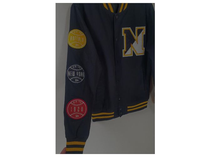 Autre Marque Giacca Varsity New Era Heritage Patch Blu Navy Cotone Multicolore - vista 2