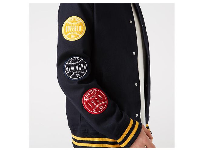 Autre Marque Giacca Varsity New Era Heritage Patch Blu Navy Cotone Multicolore - vista 5