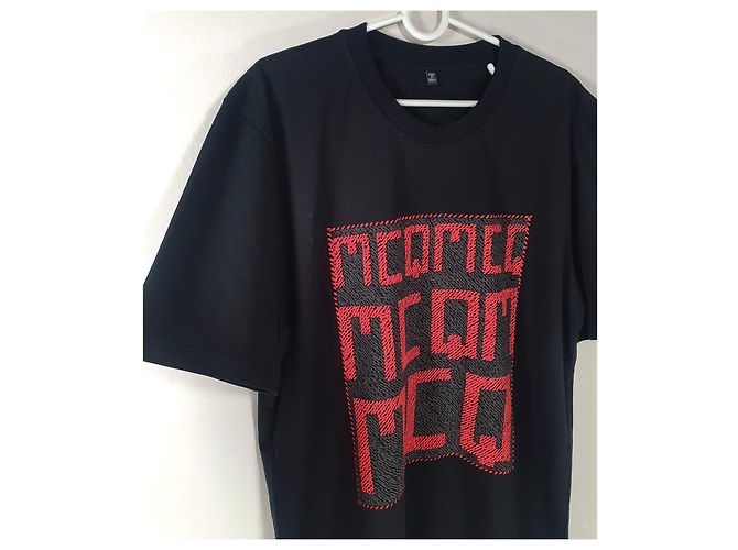 T-shirt Alexander McQueen MCQ nero e rosso in cotone - vista 2