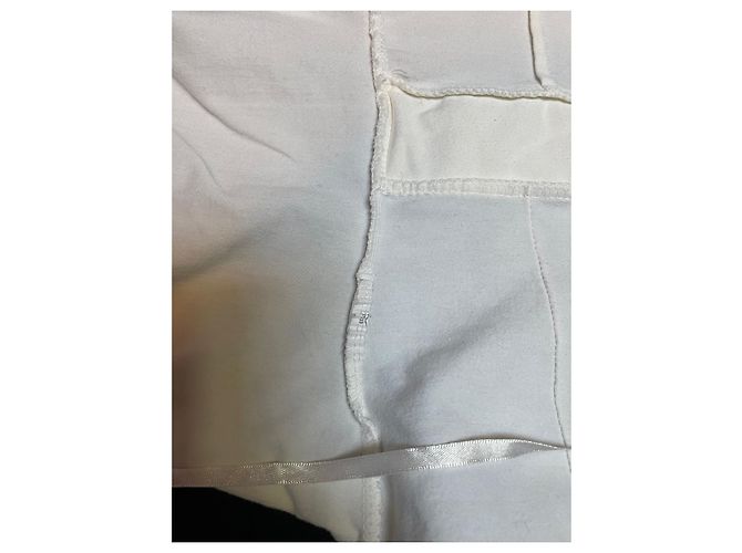 Top avvolgente Dior con paillettes bianco e blu in cotone - vista 5