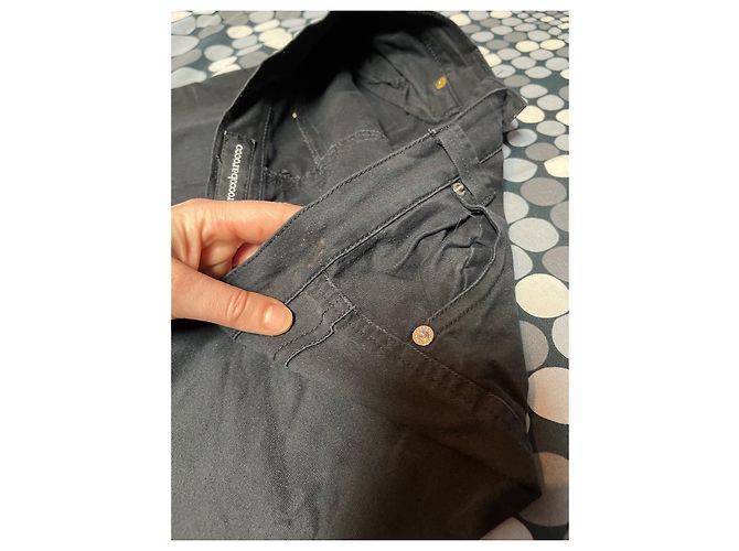 Pantalones ROCCOBAROCCO negros de algodón - vista 11