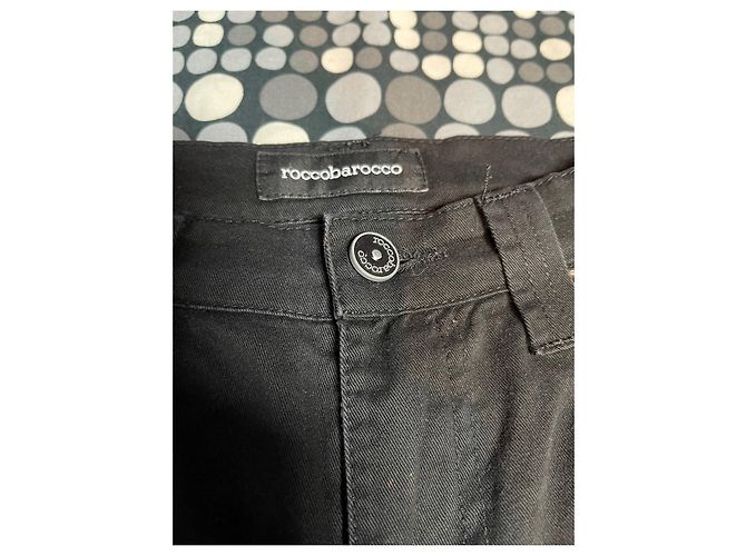 Pantalones ROCCOBAROCCO negros de algodón - vista 3