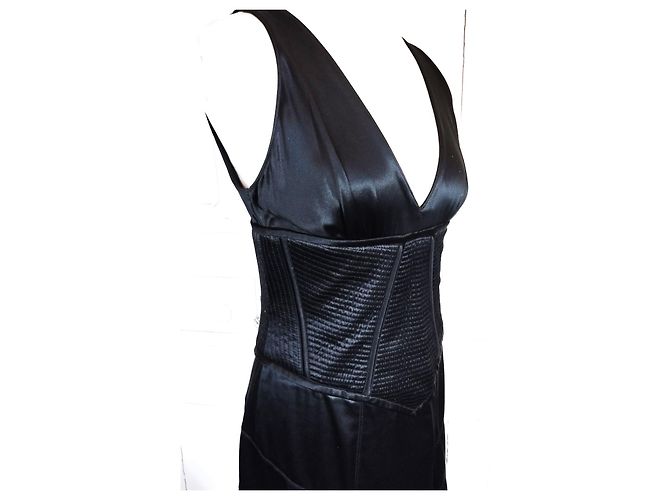 AMANDA WAKELEY DESIGNER KORSETTTES SEIDENKLEID T UK 12 ODER T 38/40 Schwarz - Ansicht 10