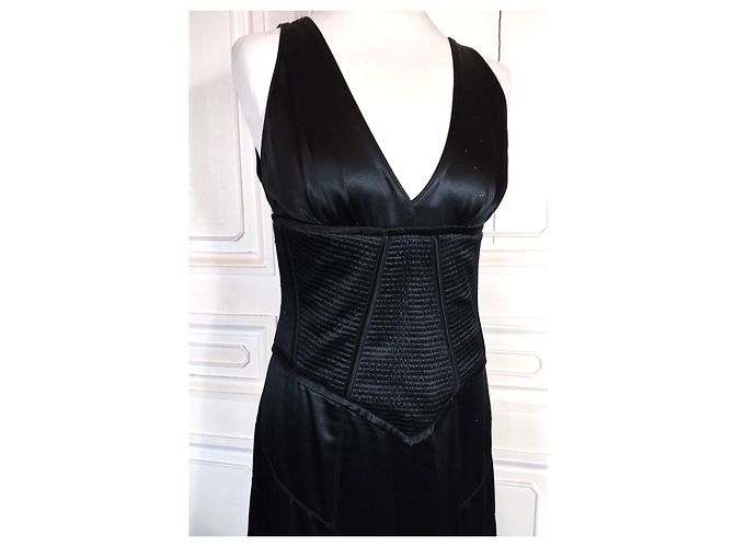 AMANDA WAKELEY DESIGNER KORSETTTES SEIDENKLEID T UK 12 ODER T 38/40 Schwarz - Ansicht 4