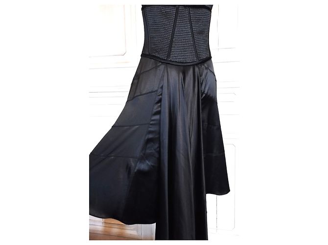 AMANDA WAKELEY DESIGNER KORSETTTES SEIDENKLEID T UK 12 ODER T 38/40 Schwarz - Ansicht 5