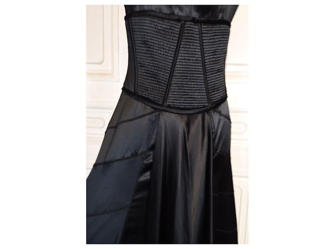 AMANDA WAKELEY DESIGNER KORSETTTES SEIDENKLEID T UK 12 ODER T 38/40 Schwarz - Ansicht 6