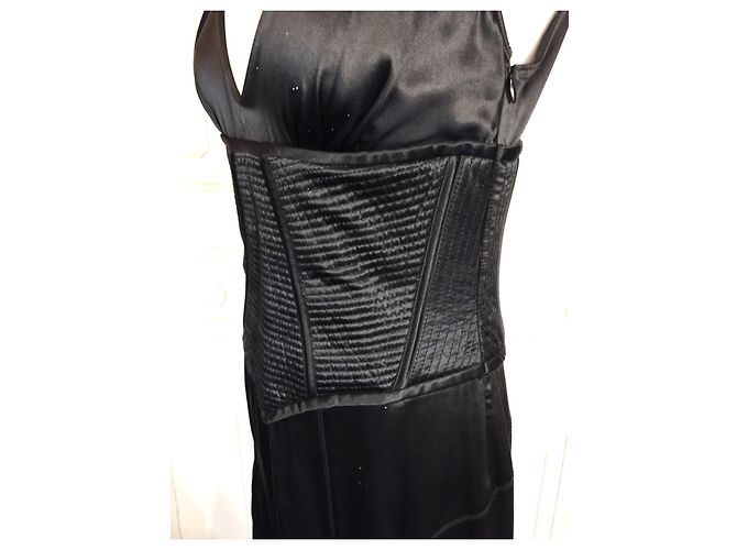 AMANDA WAKELEY DESIGNER KORSETTTES SEIDENKLEID T UK 12 ODER T 38/40 Schwarz - Ansicht 7