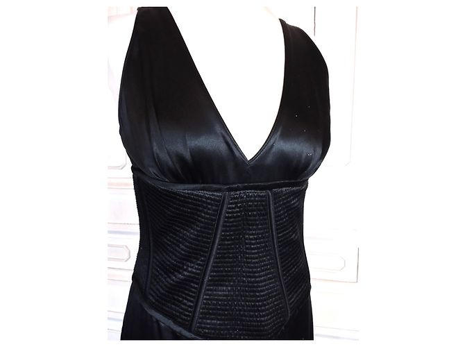 AMANDA WAKELEY DESIGNER KORSETTTES SEIDENKLEID T UK 12 ODER T 38/40 Schwarz - Ansicht 9