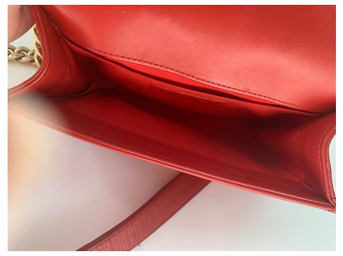 Chanel Mini Boy Tasche Rot Lammleder - Ansicht 7
