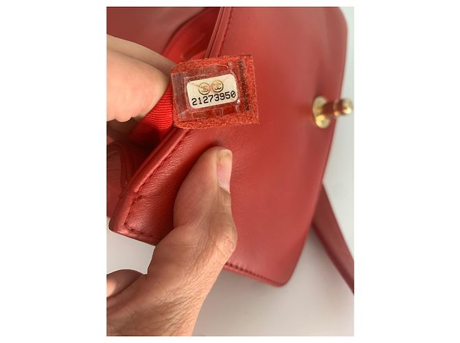 Chanel Mini Boy Tasche Rot Lammleder - Ansicht 8